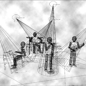 Mario Strack -&quot;The Band - Wireframe&quot;   original graphic Art Print Edition handsigned