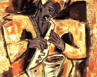 Jacqueline Ditt - &quot;Sax&quot; print after a painting