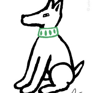 Jacqueline Ditt - &quot;Waiting Dog&quot; original graphic Art Print Edition handsigned