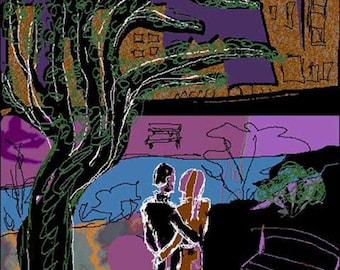 Jacqueline Ditt - "Romanze im Park" limitiert, nummeriert, handsigniert Original Grafik Print
