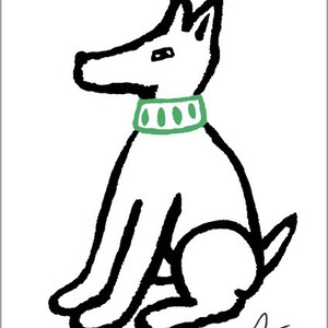 Jacqueline Ditt - &quot;Waiting Dog&quot; original graphic Art Print Edition handsigned