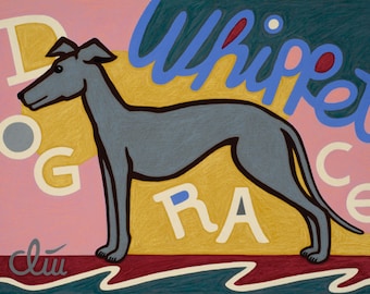 Jacqueline Ditt - impression « Whippet » d’après une peinture