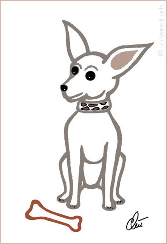 Jacqueline Ditt The Chihuahua Dog Outline Etsy