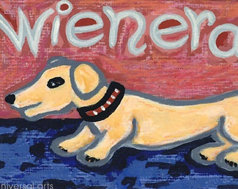 Jacqueline Ditt - « Jeune Wienerdog » - Dachshund ARTcard chien