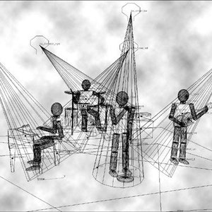 Mario Strack - ""The Band - wireframe"" Artcard