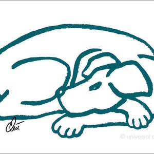 Jacqueline Ditt - &quot;Dog - Petrol&quot; original graphic Art Print Edition handsigned