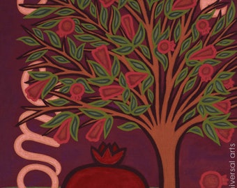 Jacqueline Ditt - "Pomegranate Tree" estampe après une peinture de fruits