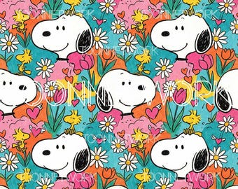 PNG + 2 more | Seamless Pattern | Woodstock Snoopy | COMMERCIAL USE
