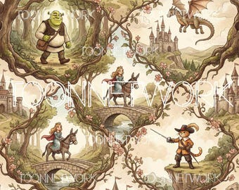 PNG + 2 more | Seamless Pattern | Ogre Vintage Adventure | COMMERCIAL USE