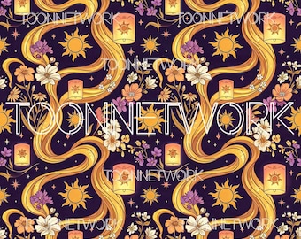 PNG + 2 more | Seamless Pattern | Sun Lantern Cartoon | COMMERCIAL USE