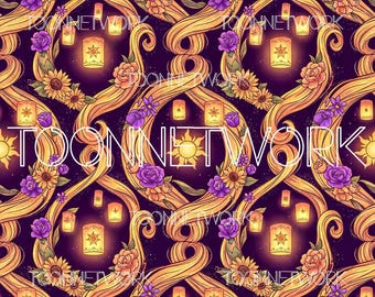 PNG + 2 more | Seamless Pattern | Sun Lanterns | COMMERCIAL USE