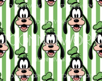 Goofy on Stripes Seamless Pattern 12x12 300 DPI