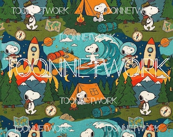 PNG + 2 more | Seamless Pattern | Snoopy Camping | COMMERCIAL USE