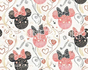 PNG + 2 more | Seamless Pattern | Minnie Rosey Bows | COMMERCIAL USE