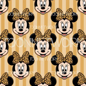 Leopard Minnie auf Streifen nahtloses Muster 12x12 300 DPI