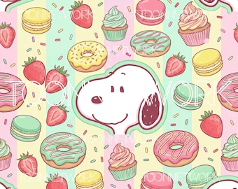 PNG + 2 more | Seamless Pattern | Snoopy Sweet | COMMERCIAL USE