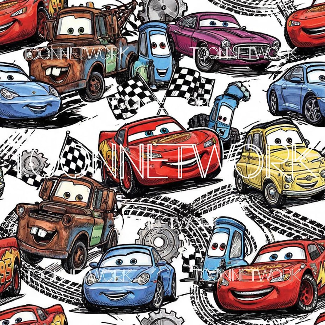 Cars Pixar Pattern PNG + 2 More | Seamless Pattern | Car Cartoon | COMMERCIAL USE - Etsy