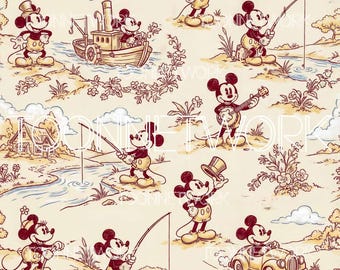 PNG + 2 more | Seamless Pattern | Magic Mouse Toile Fishing | COMMERCIAL USE