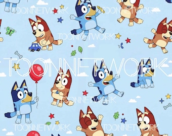PNG + 2 more | Seamless Pattern | Blue Dog Cartoon | COMMERCIAL USE