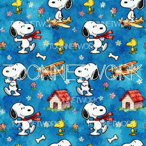 PNG + nog 2 | Naadloos patroon | Snoopy Cartoon-aquarel | COMMERCIEEL GEBRUIK