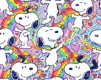 PNG + 2 more | Seamless Pattern | Rainbow Snoopy | COMMERCIAL USE