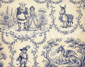 PNG + 2 more | Seamless Pattern | Ogre Toile | COMMERCIAL USE