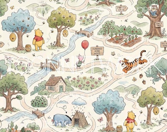 PNG + 2 more | Seamless Pattern | Hundred Acre Woods | COMMERCIAL USE