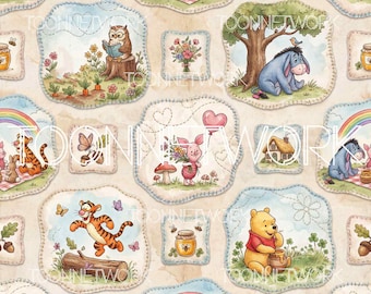 PNG + 2 more | Seamless Pattern | Winnie Patch Blanket | COMMERCIAL USE