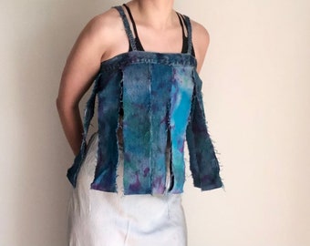Top de tiras de mezclilla con bucle