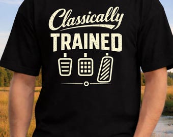 Klassisch ausgebildetes T-Shirt, Schaltgetriebe Auto-Liebhaber-Geschenk, Schalthebel-Fahrer-Weinlese-Grafik-T-Stück