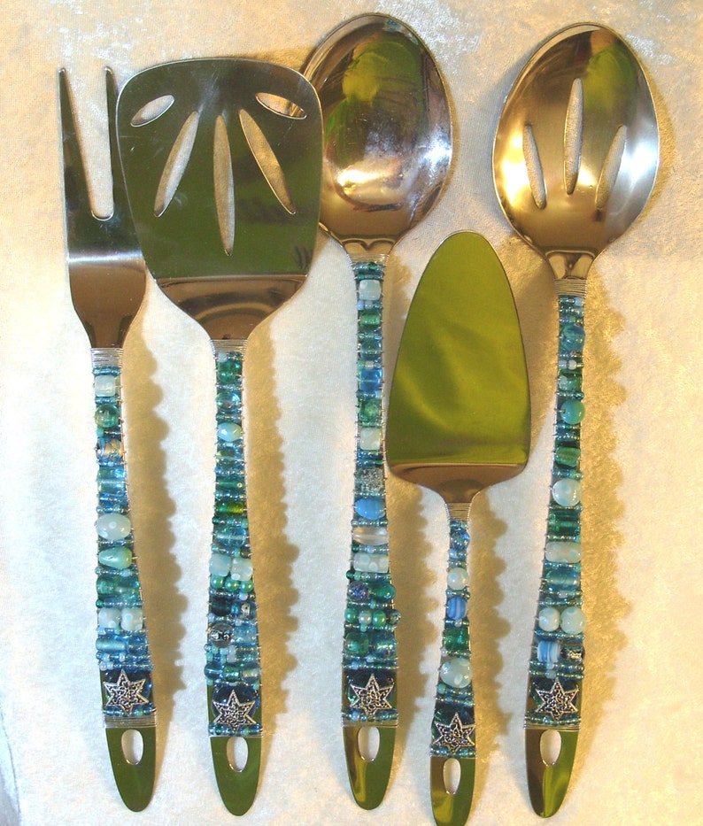 Beaded Serving Utensils Mediterranean Etsy