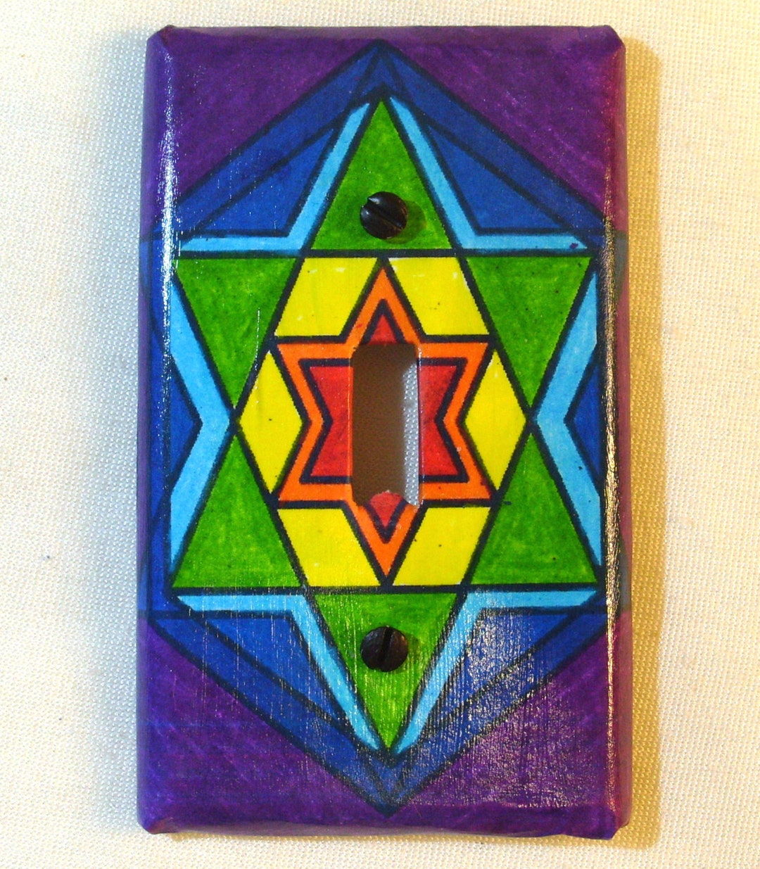 Star of David Light Switch Plate Etsy