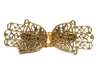 Hamsa Tallit Clips - Gold