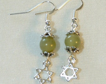 Star of David Earrings - Aventurine