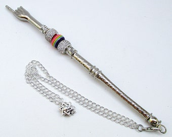 Torah Pointer Yad with Multi-Colored/Pride Bead