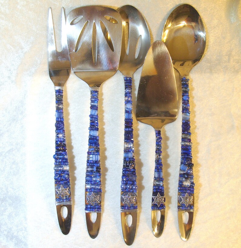 Beaded Serving Utensils Evening Star Etsy