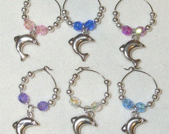 Wine Glass Charms - Dolphins