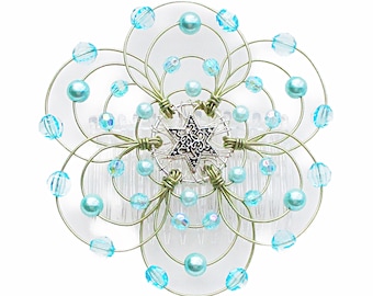 A Desert Kippot design - Aqua Light