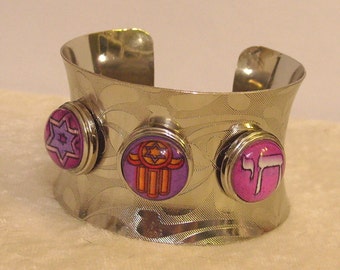 Cuff Bracelet with Snap Buttons