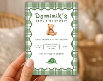 First birthday invitation, first birthday party invitation, printable invitation, personalized invitation, birthday invitation, digital