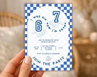 six seven birthday Invitation, 6 7 Birthday Meme Invitation, 7th Birthday girl, Editable Canva Template, Digital Download