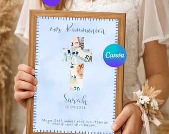 Communion gift, money gift for girls, money gift for boys, personalized, DIN A4