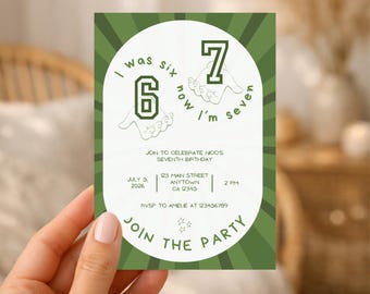 six seven birthday Invitation, 6 7 Birthday Meme Invitation, 7th Birthday girl, Editable Canva Template, Digital Download