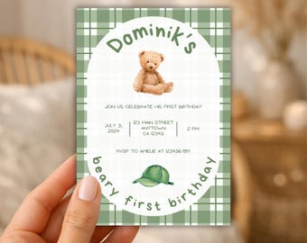 First birthday invitation, first birthday party invitation, printable invitation, personalized invitation, birthday invitation, digital