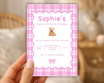 First birthday invitation, first birthday party invitation, printable invitation, personalized invitation, birthday invitation, digital