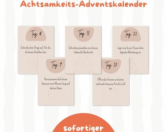 Advent calendar, Christmas, affirmation cards, mindfulness exercises, mindfulness gift, positive affirmations, self-love
