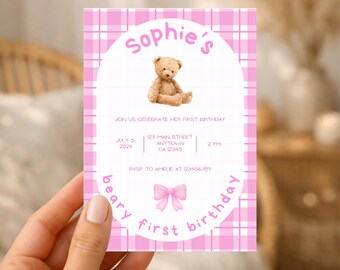 First birthday invitation, first birthday party invitation, printable invitation, personalized invitation, birthday invitation, digital