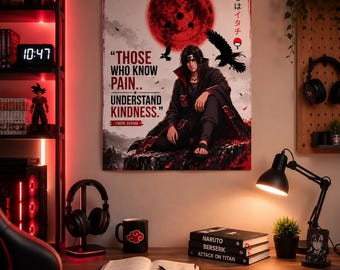 Itachi Quote Poster | Rolled Anime Poster, Red Moon Visual Art