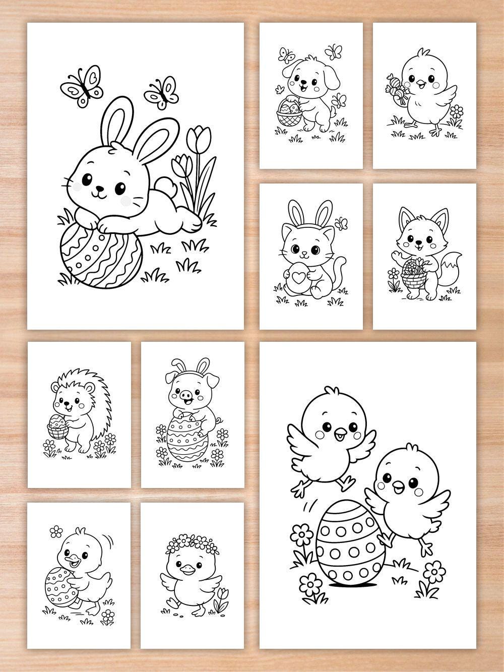Easter Coloring Pages for Kids Printable Easter Activity PDF, 30 Sheets ...