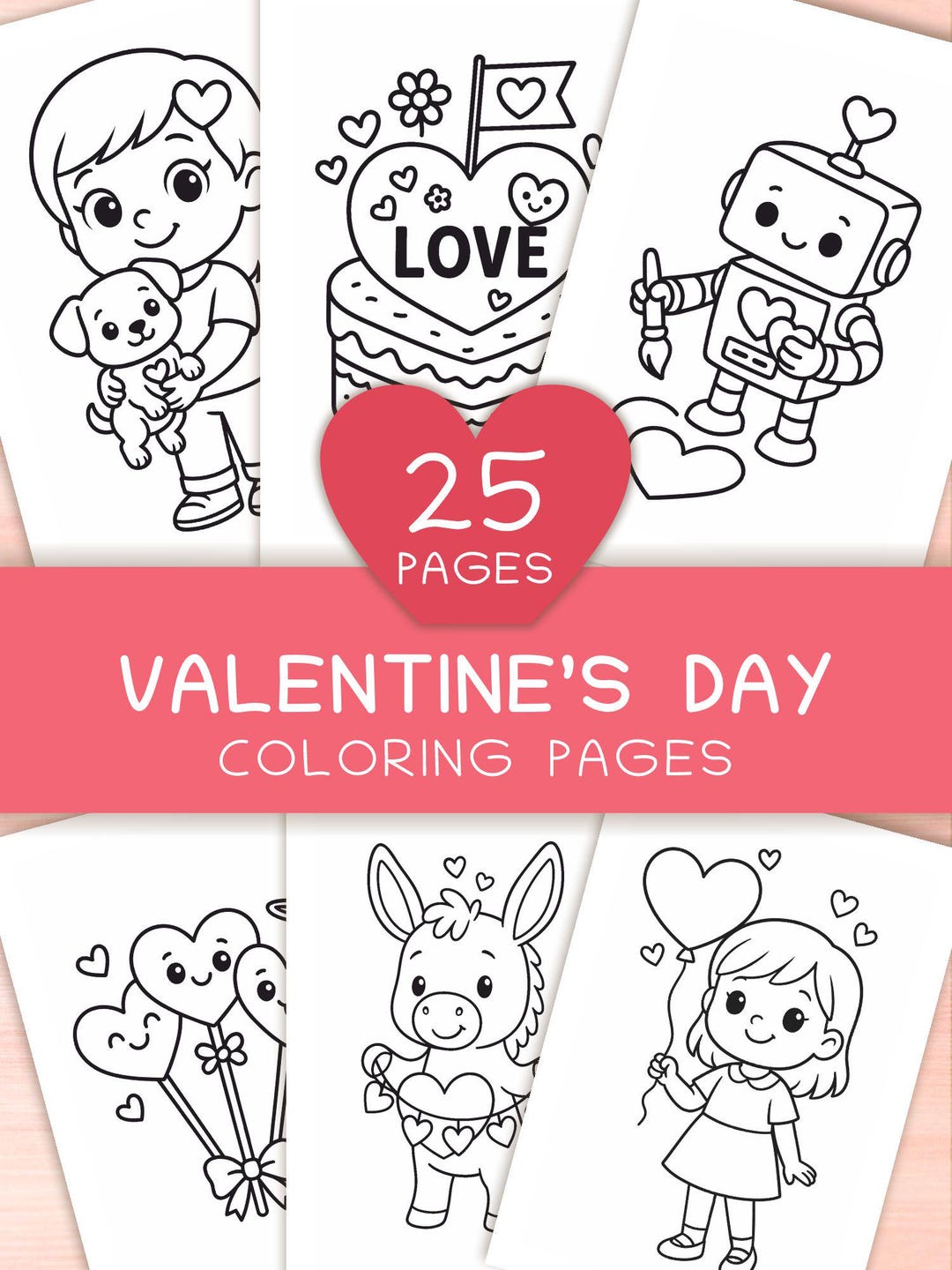 Valentine Coloring Pages for Kids Printable Valentine’s Day Activity ...